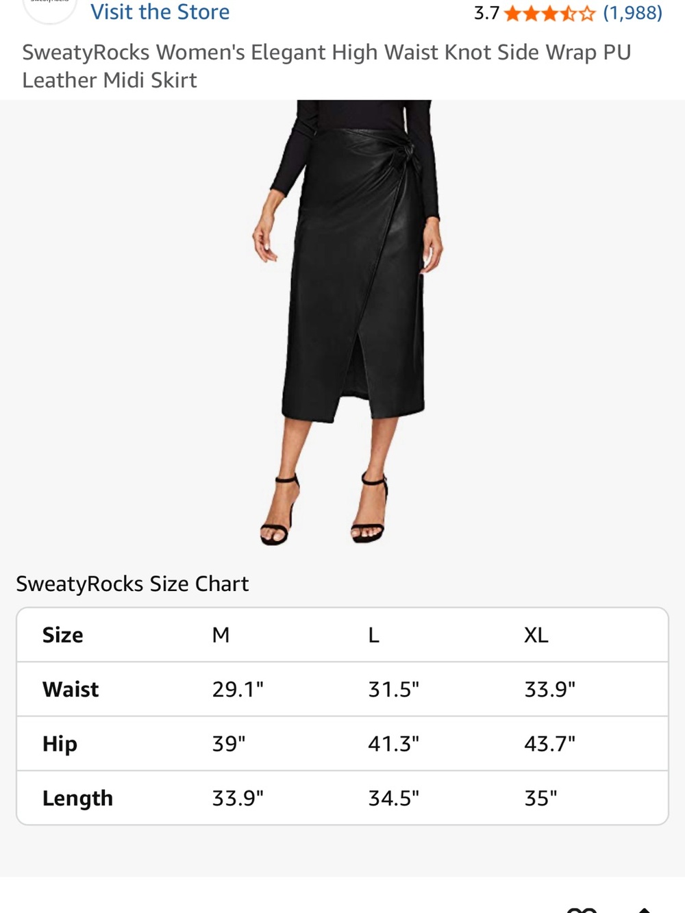 Elegant High Waist Knot Side Wrap PU Leather Midi Skirt - Picture 5 of 10